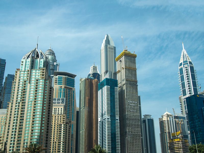 Modern Dubai skyscrapers representing new business setup