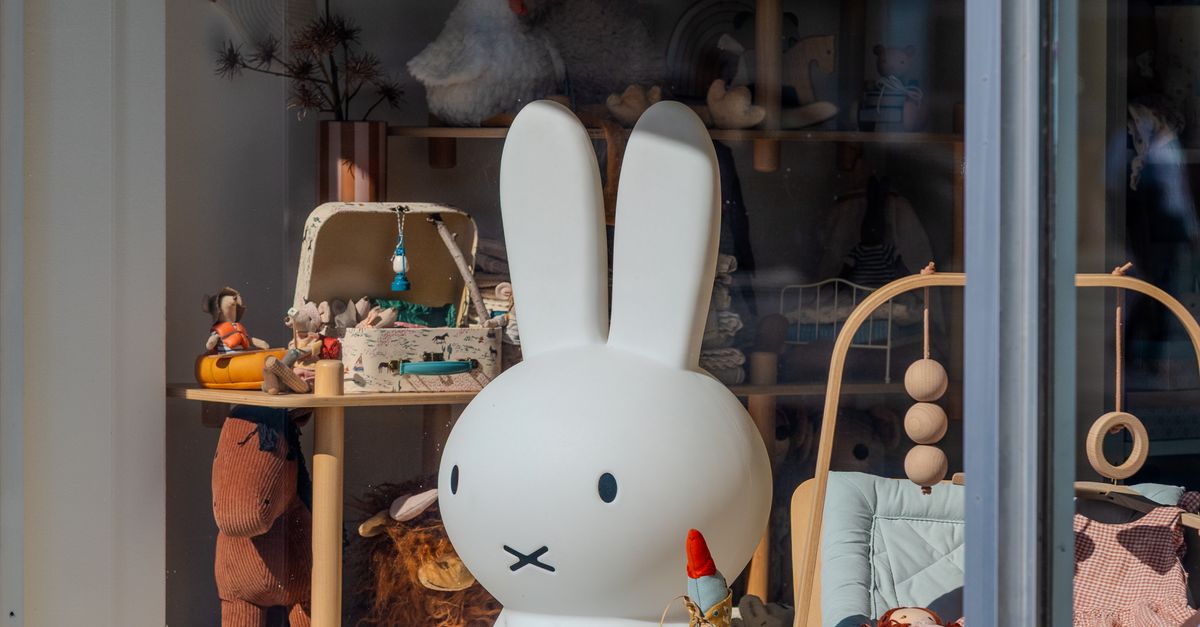 Storefront Frame Rabbit Charming Toy Storefront with Large White Rabbit Display · Free Stock Photo