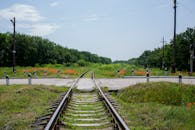 Scenic Railway Tracks Through Summer Countryside