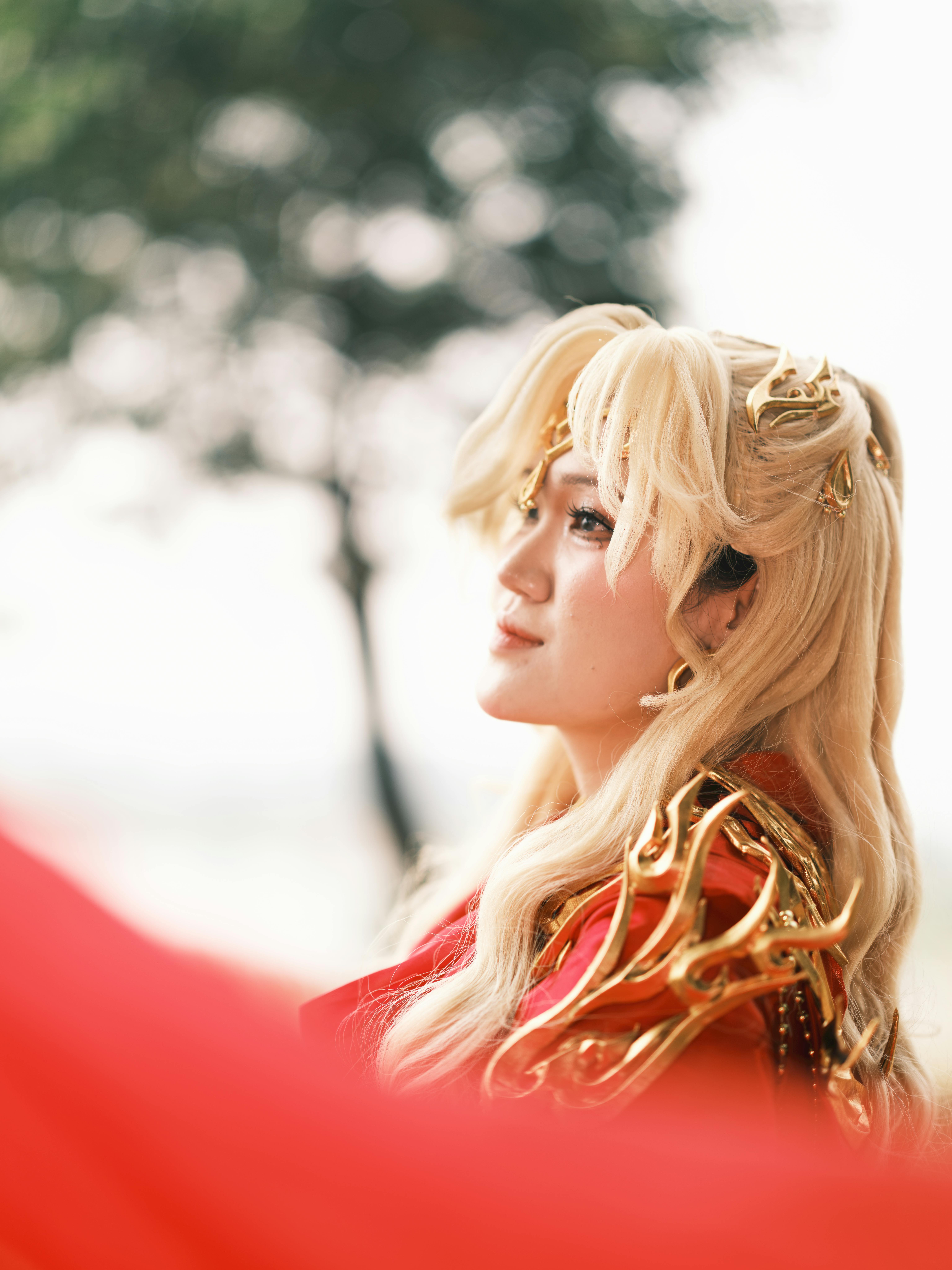 Cosplay Portrait of a Character in Red Costume