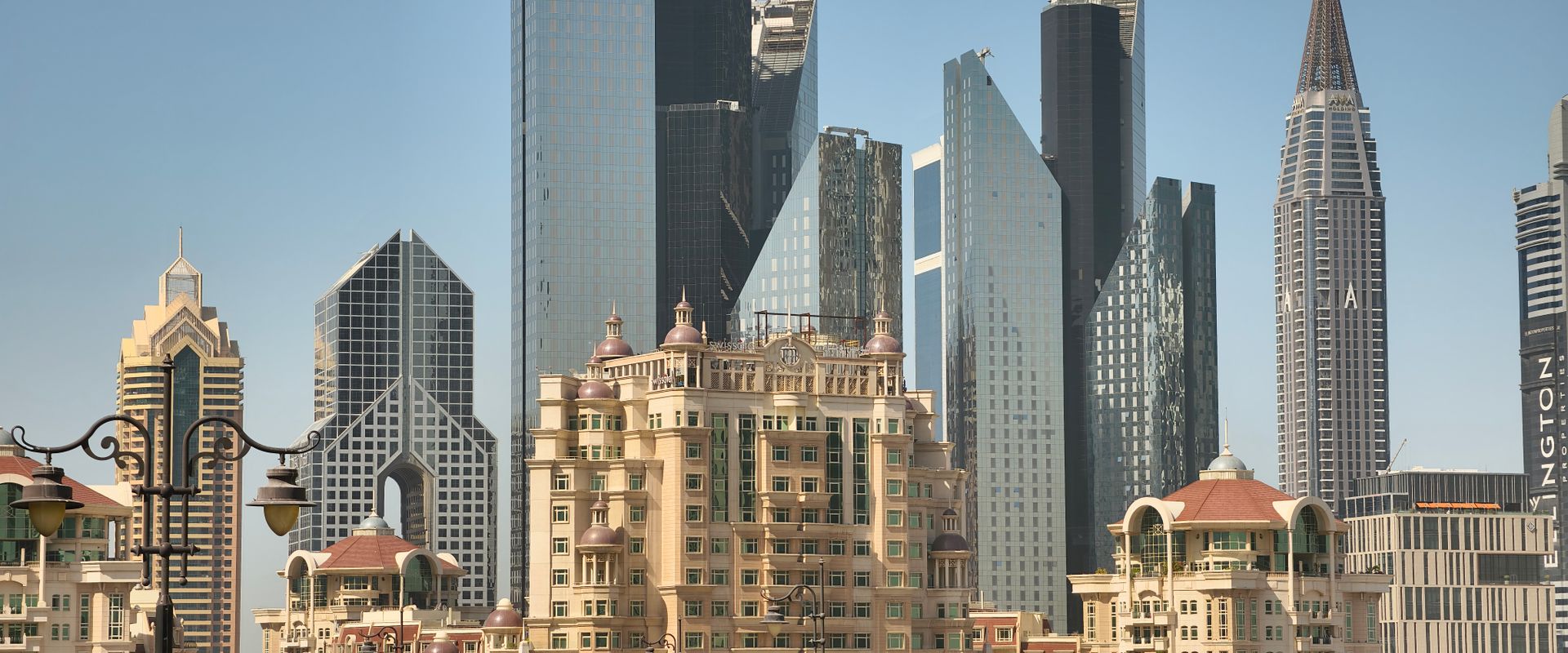 Modern Dubai skyline with a mix of contemporary architecture