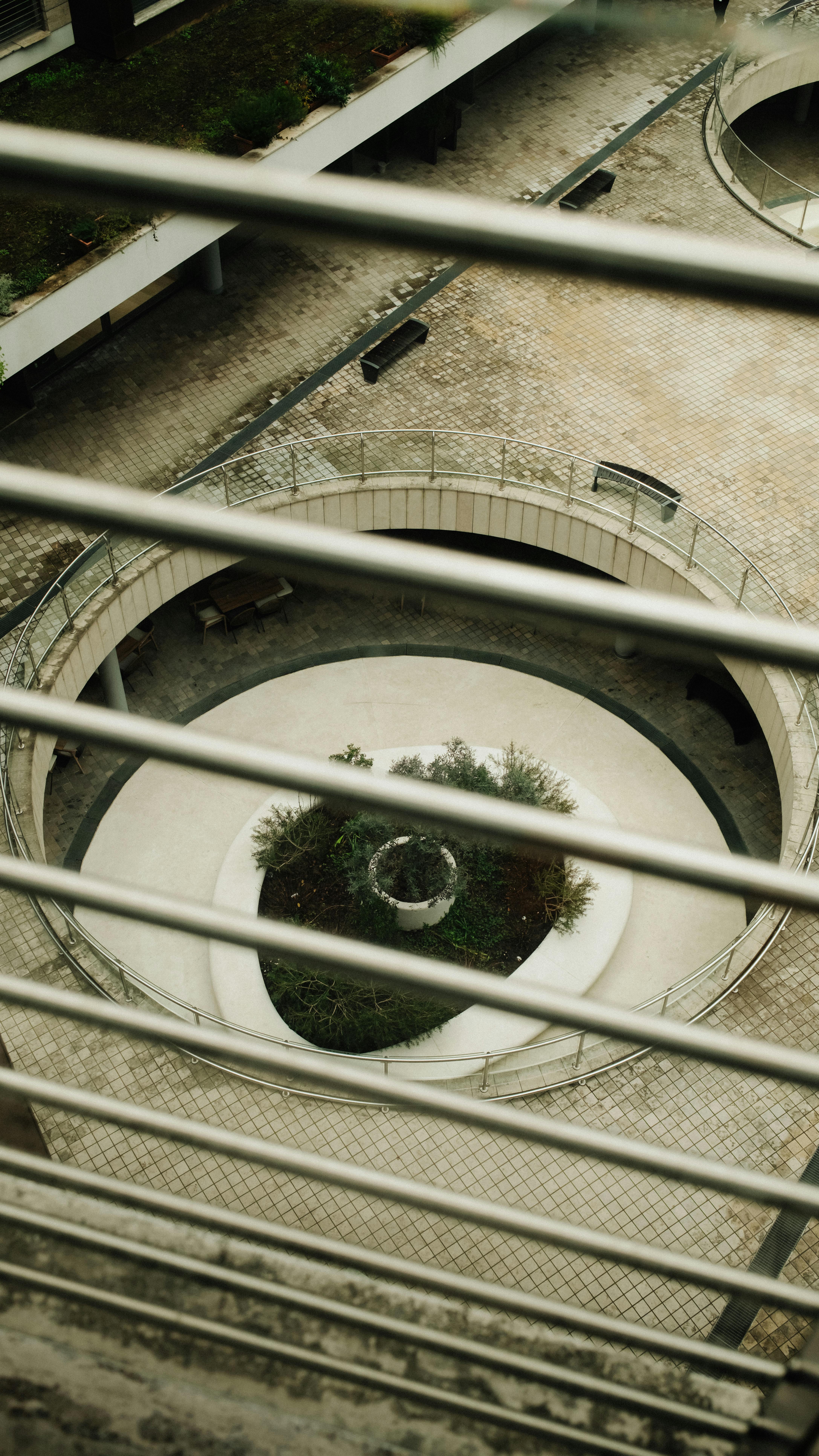 Gratuit Design modern de curte interioară cu grădină circulară văzută de sus. Fotografie de stoc