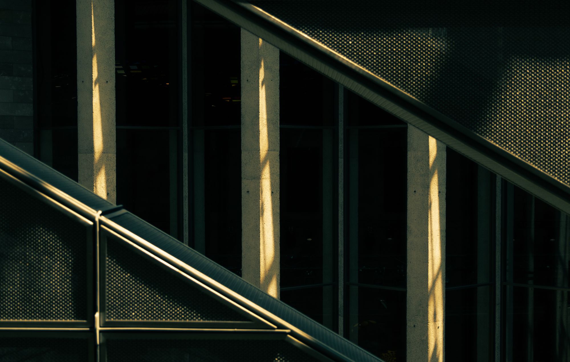 Modern architecture with clean lines and shadows