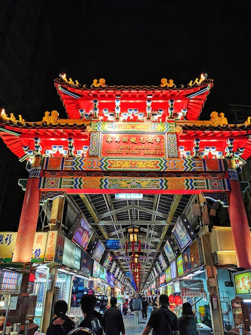 Free stock photo of night market, temple