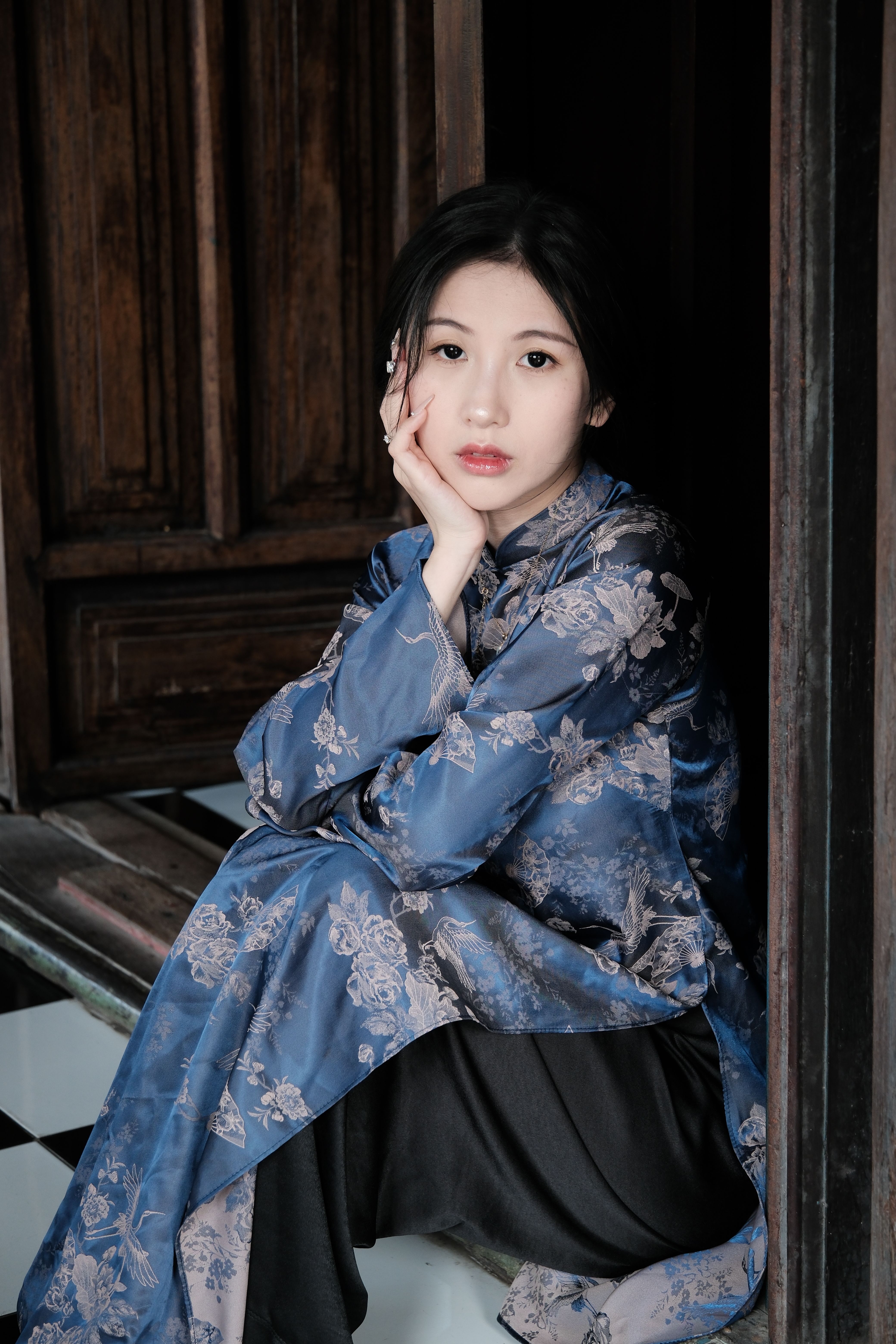 Sitting Woman in Traditional Clothing · Free Stock Photo