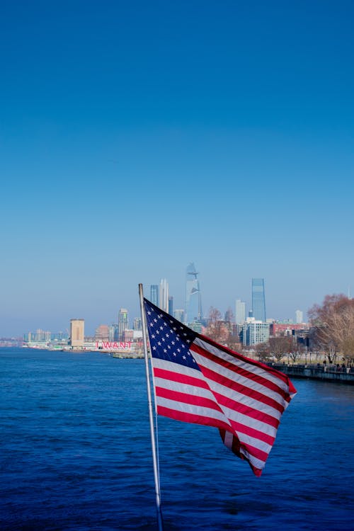 Free stock photo of american flag, new york city