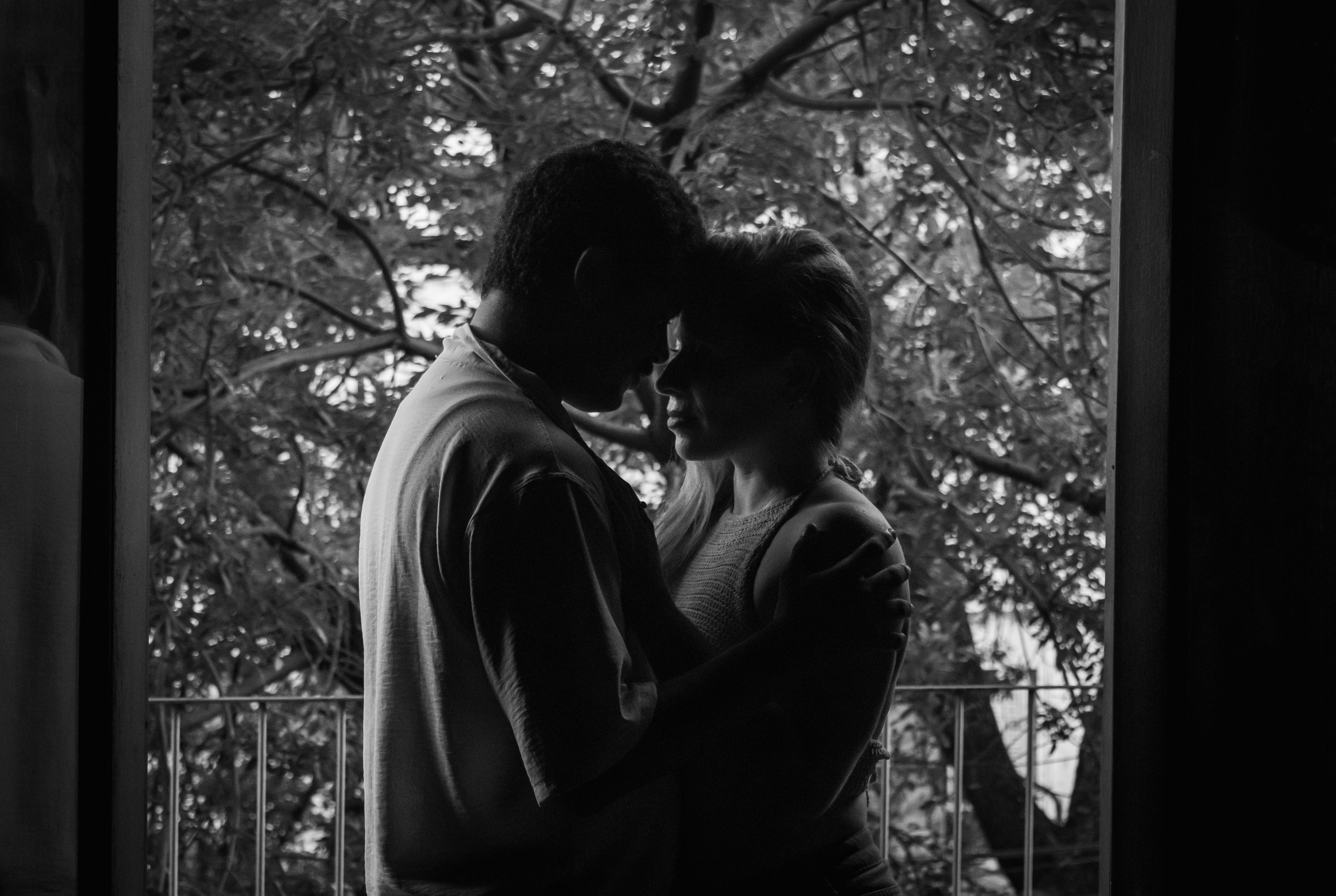 Romantic Silhouette of Couple Embracing · Free Stock Photo