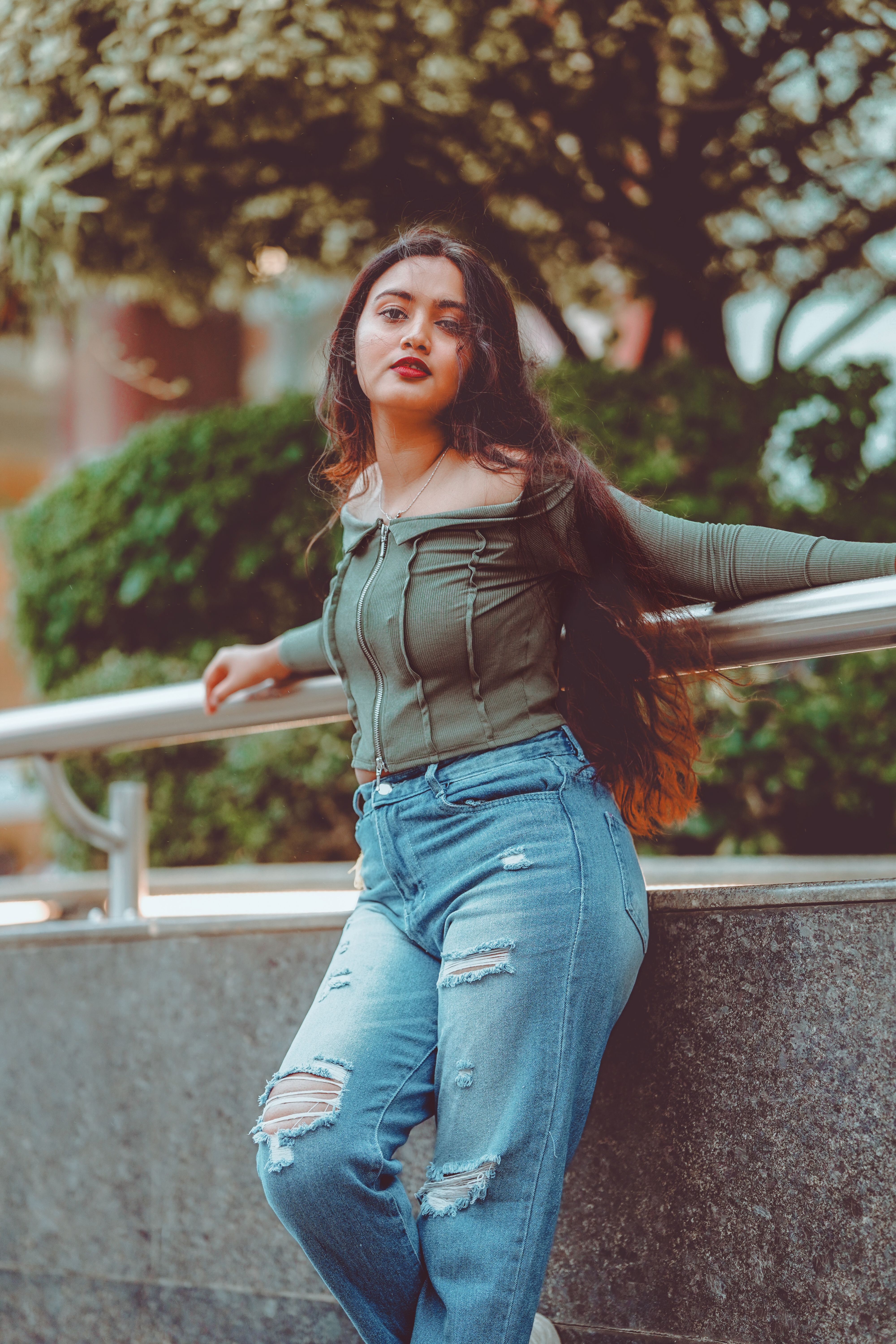 Blusa Canelada Bege Manga Longa