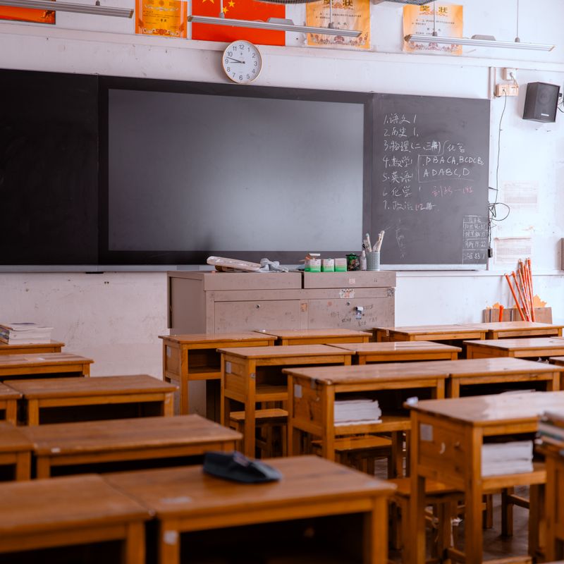 Bright classroom space