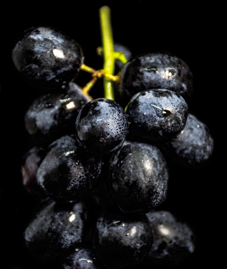 Grapes On Black Background