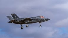 F-35 Fighter Jet in Flight over Albacete
