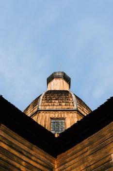 Historic wooden dome in Curitiba showcasing traditional Brazilian architectural style.