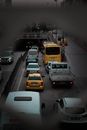 White and Yellow Cars on Road