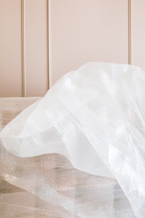 Free Furniture Covered with Bubble Wrap Stock Photo