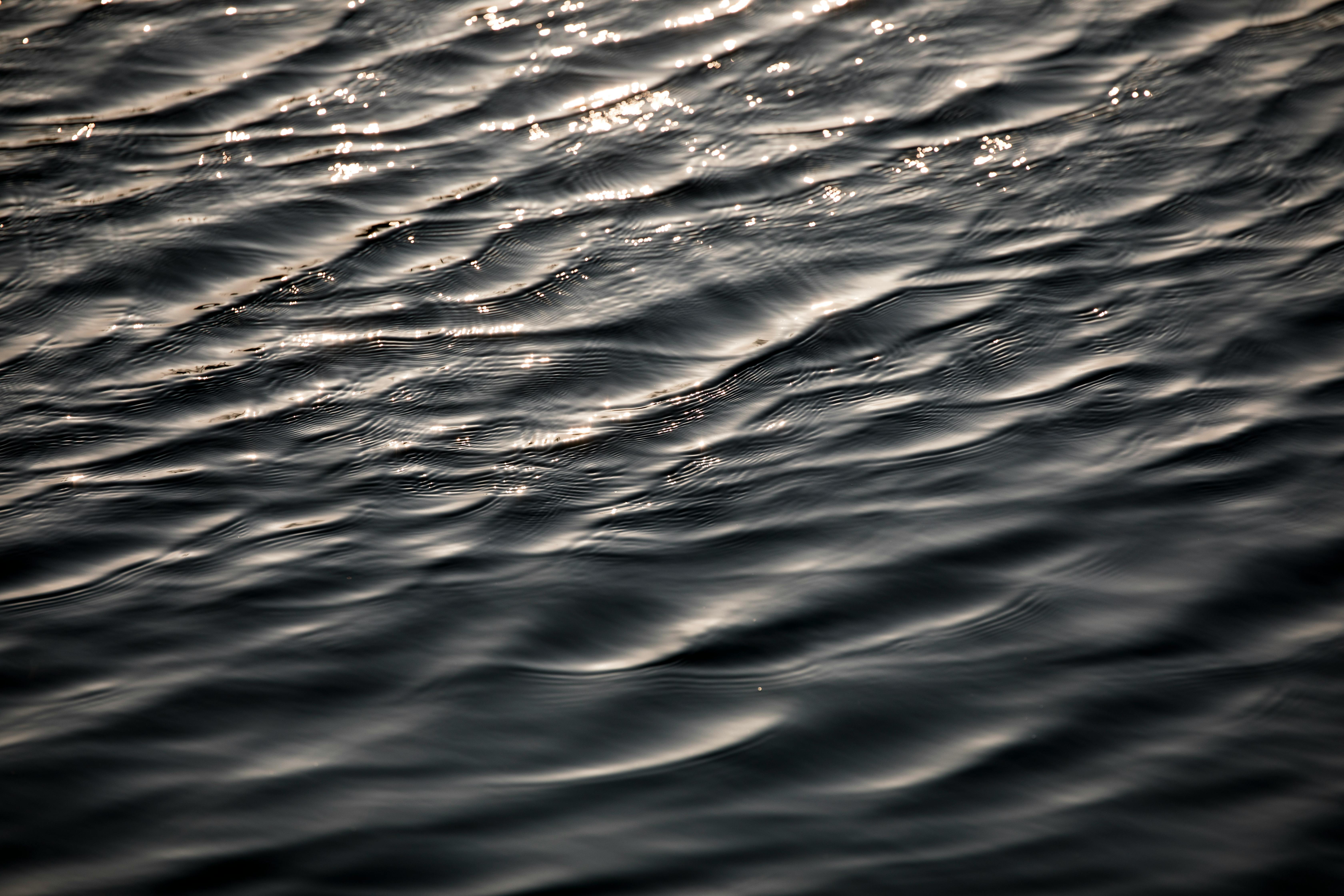 Ücretsiz Suyun üzerindeki hafif dalgalanmaları ve sıcak güneş ışığı yansımalarını yakalayan, huzur duygusunu uyandıran sakin bir kare. Stok Fotoğraflar