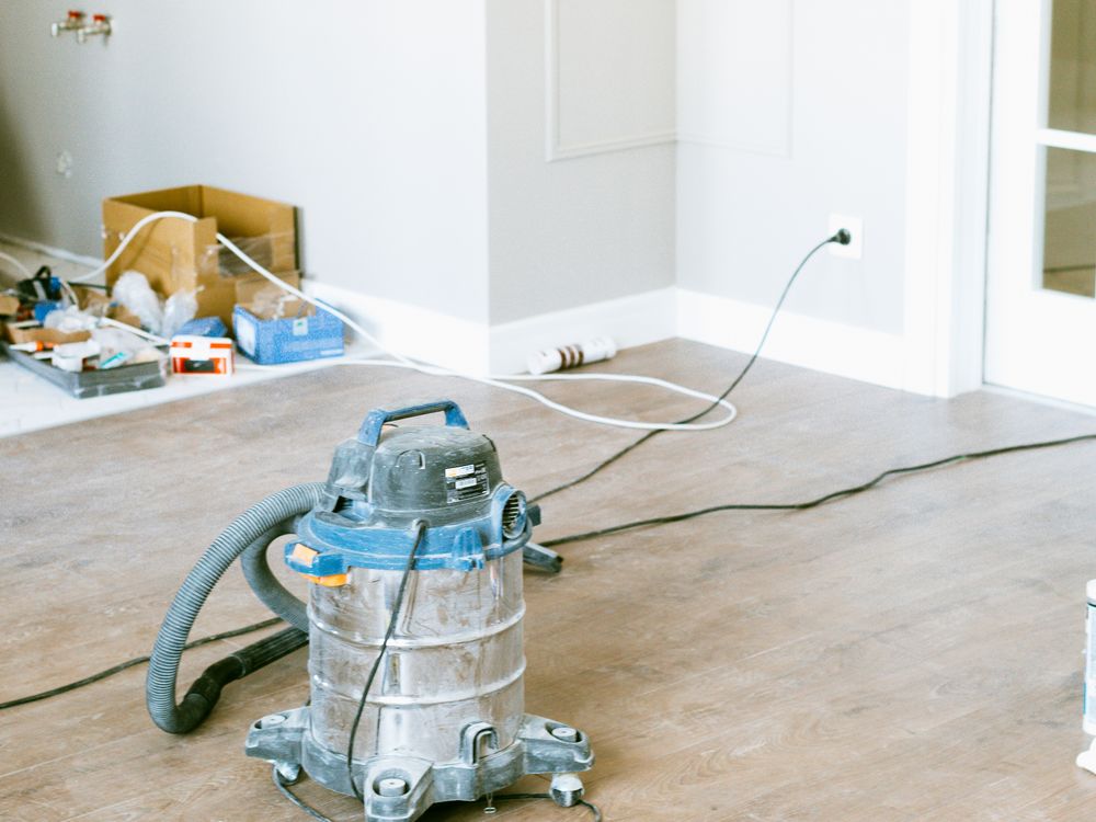 Cleaning up a room after construction and renovation