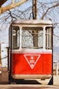 Vintage Red Tram in Bursa, Türkiye