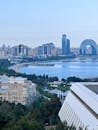 Baku Cityscape with Iconic Skylines and Caspian Sea