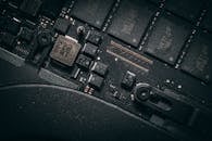 Close-up of Computer Circuit Board Components