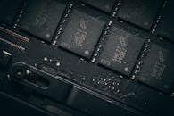 Close-up of Computer Circuit Board Components