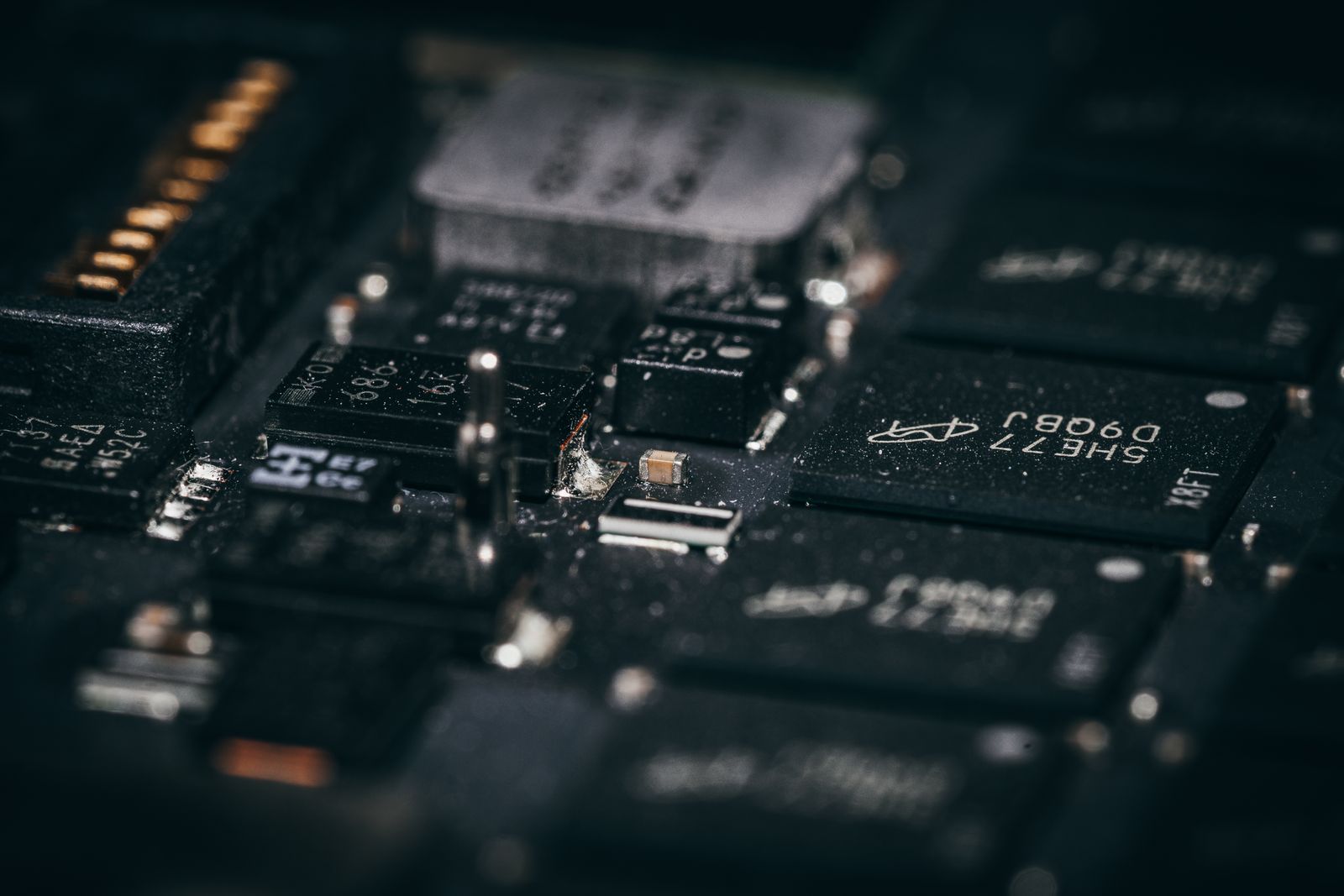 Linha de produção de semicondutores em fábrica coreana