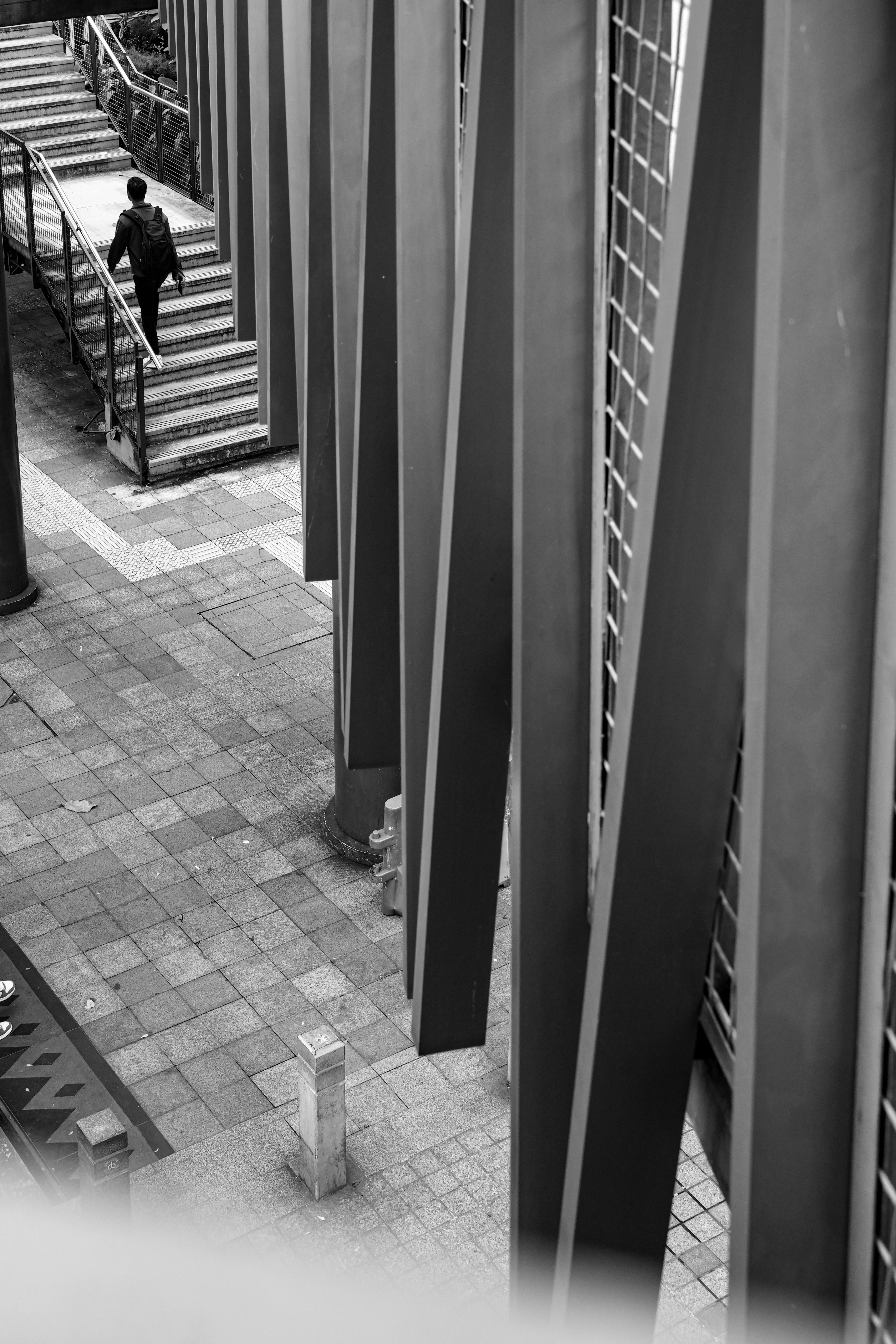 gratis Zwart-witfoto van een stadsstraat met moderne architectuur. Stockfoto