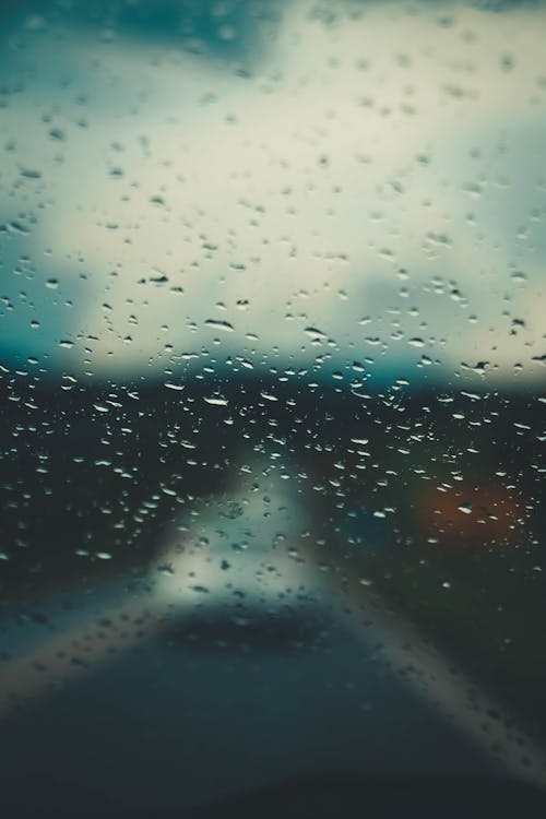 Free Water Drops on Windshield Stock Photo