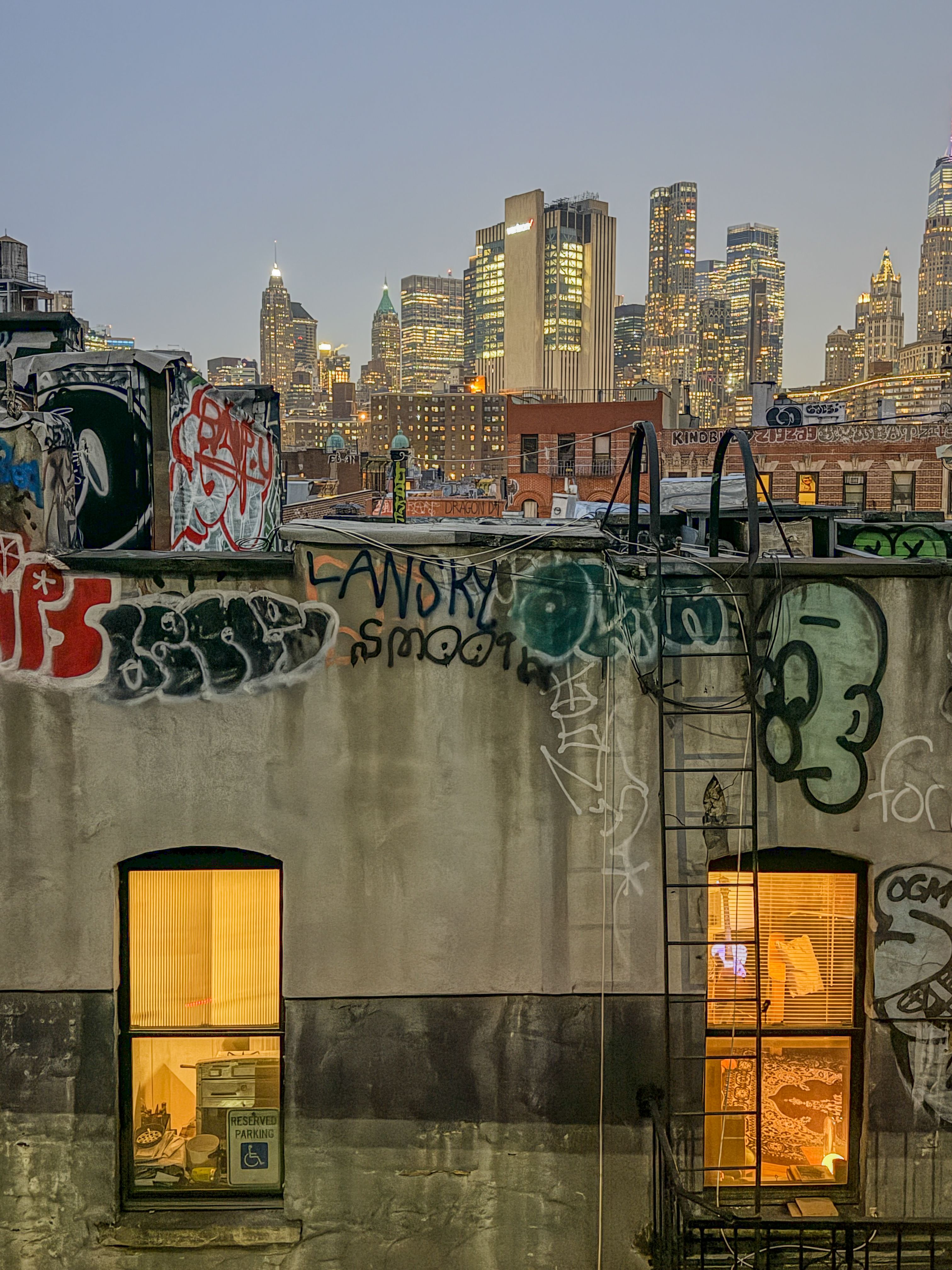 Rooftop View of New York City Skyline at Dusk · Free Stock Photo
