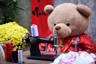 Teddy Bear Sewing with Vintage Machine