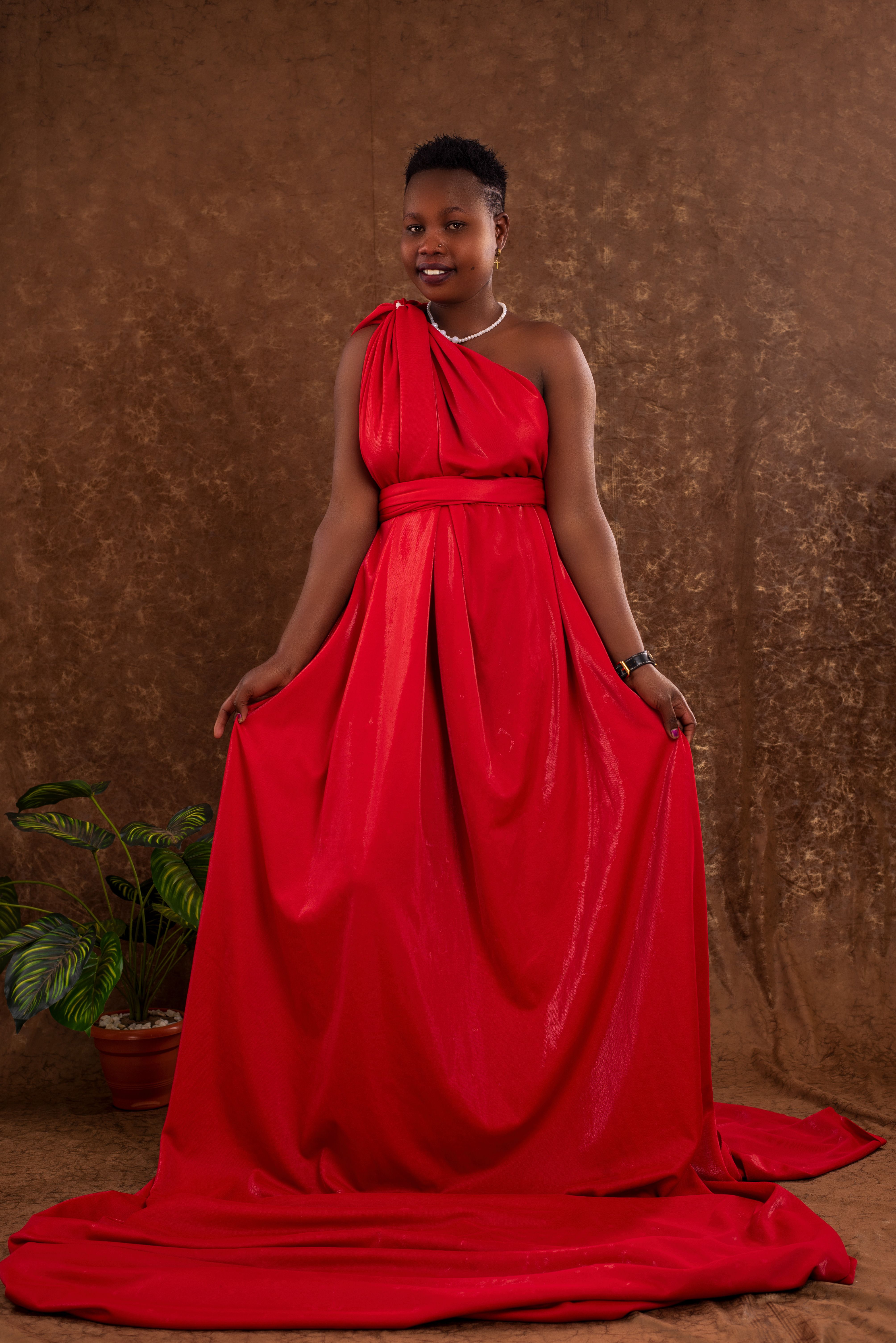Elegant Woman in Red Dress Portrait · Free Stock Photo