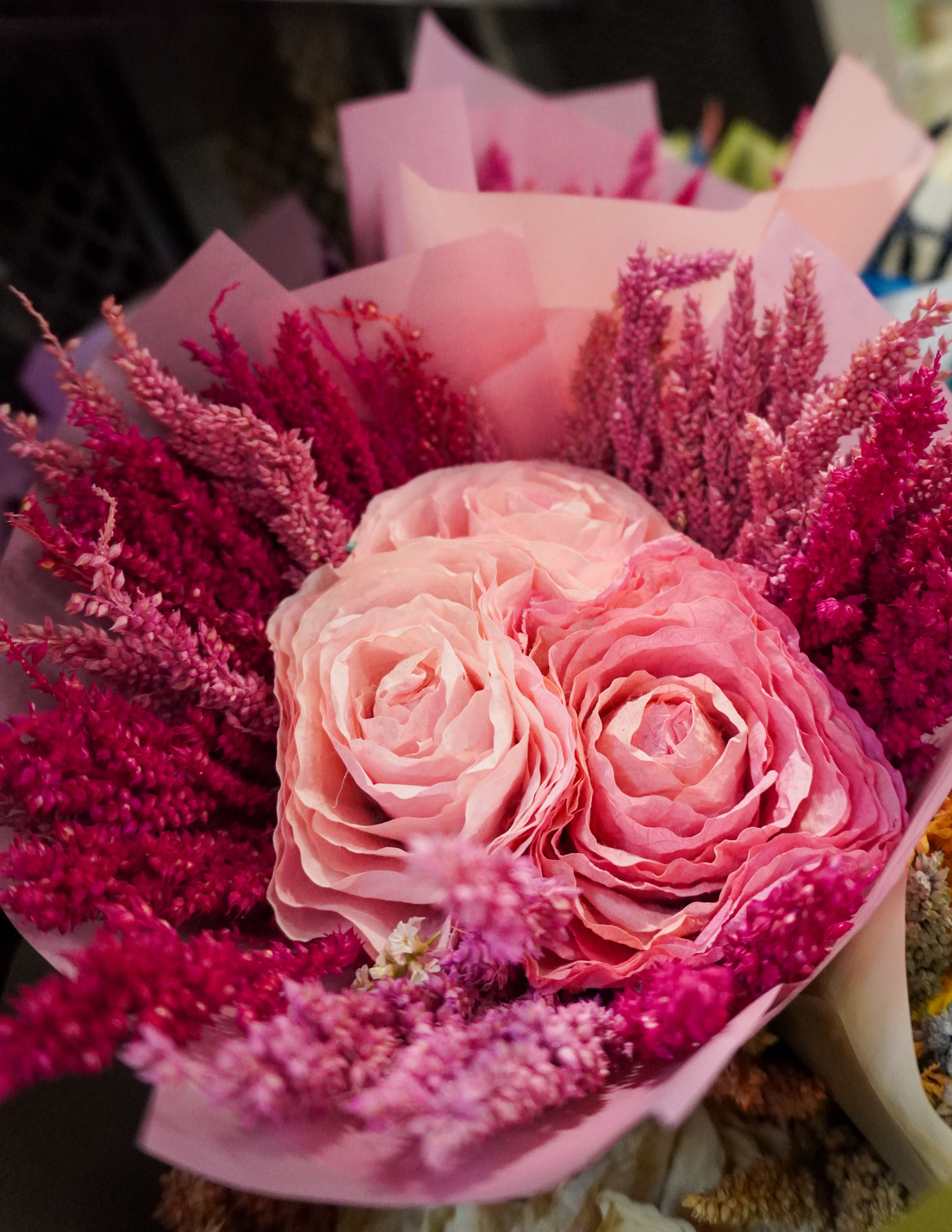Elegant Pink Floral Bouquet with Roses · Free Stock Photo