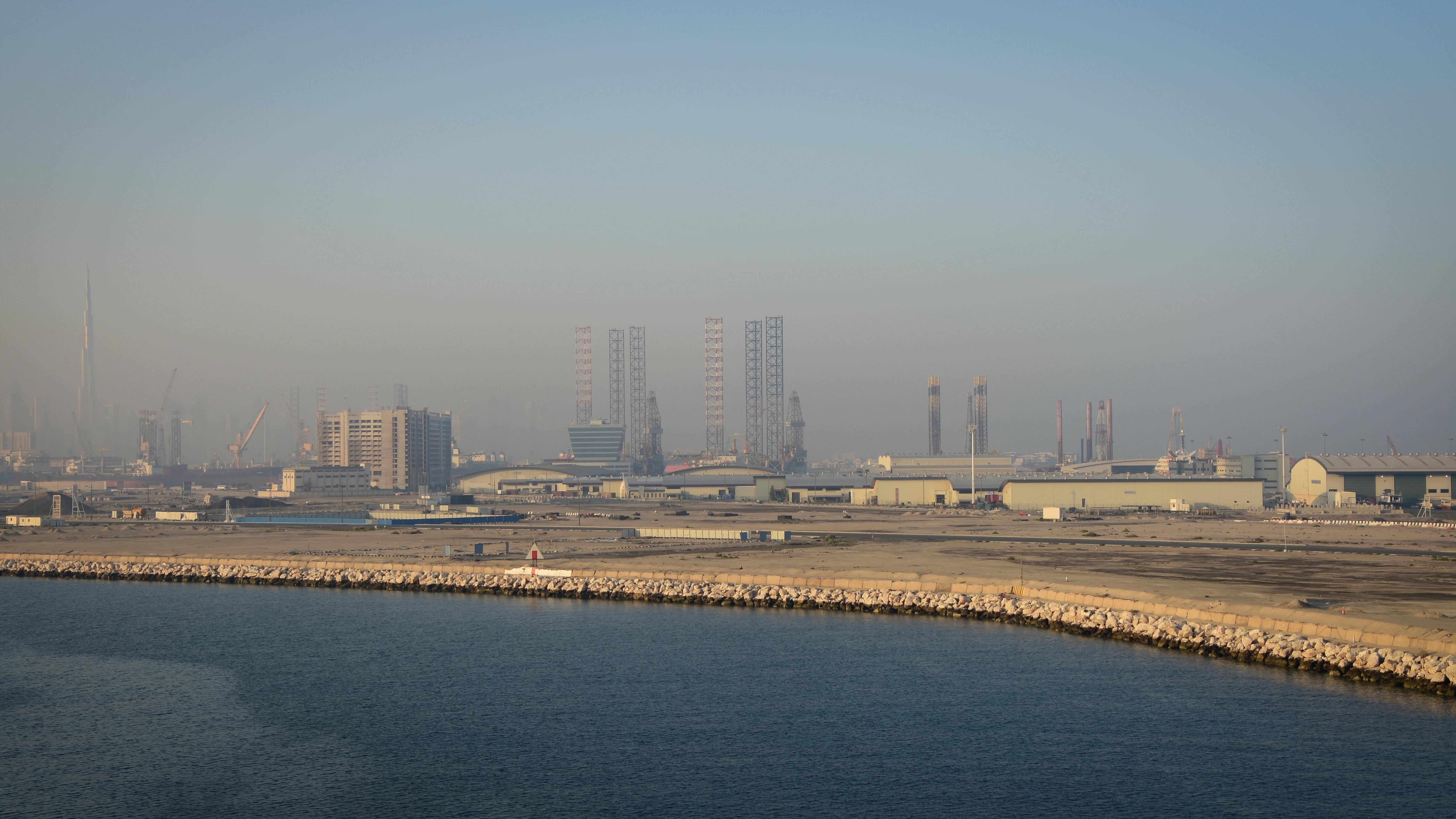 Vista del horizonte de Dubái, Emiratos Árabes Unidos