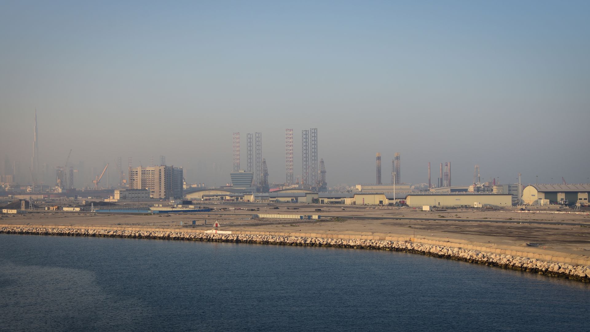 Vista del horizonte de Dubái, Emiratos Árabes Unidos