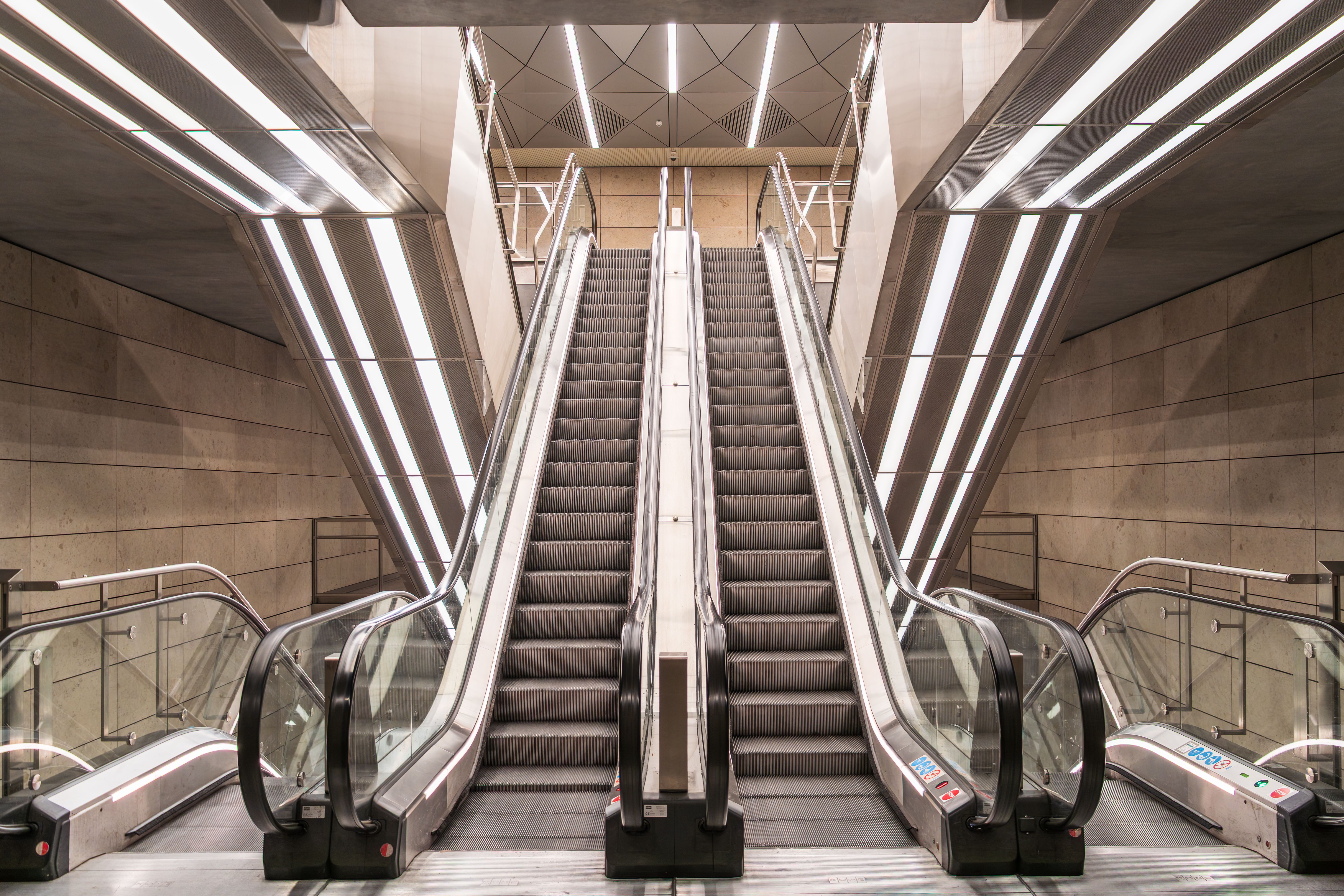 Modern Copenhagen metro station in Denmark, highlighting efficient public transport