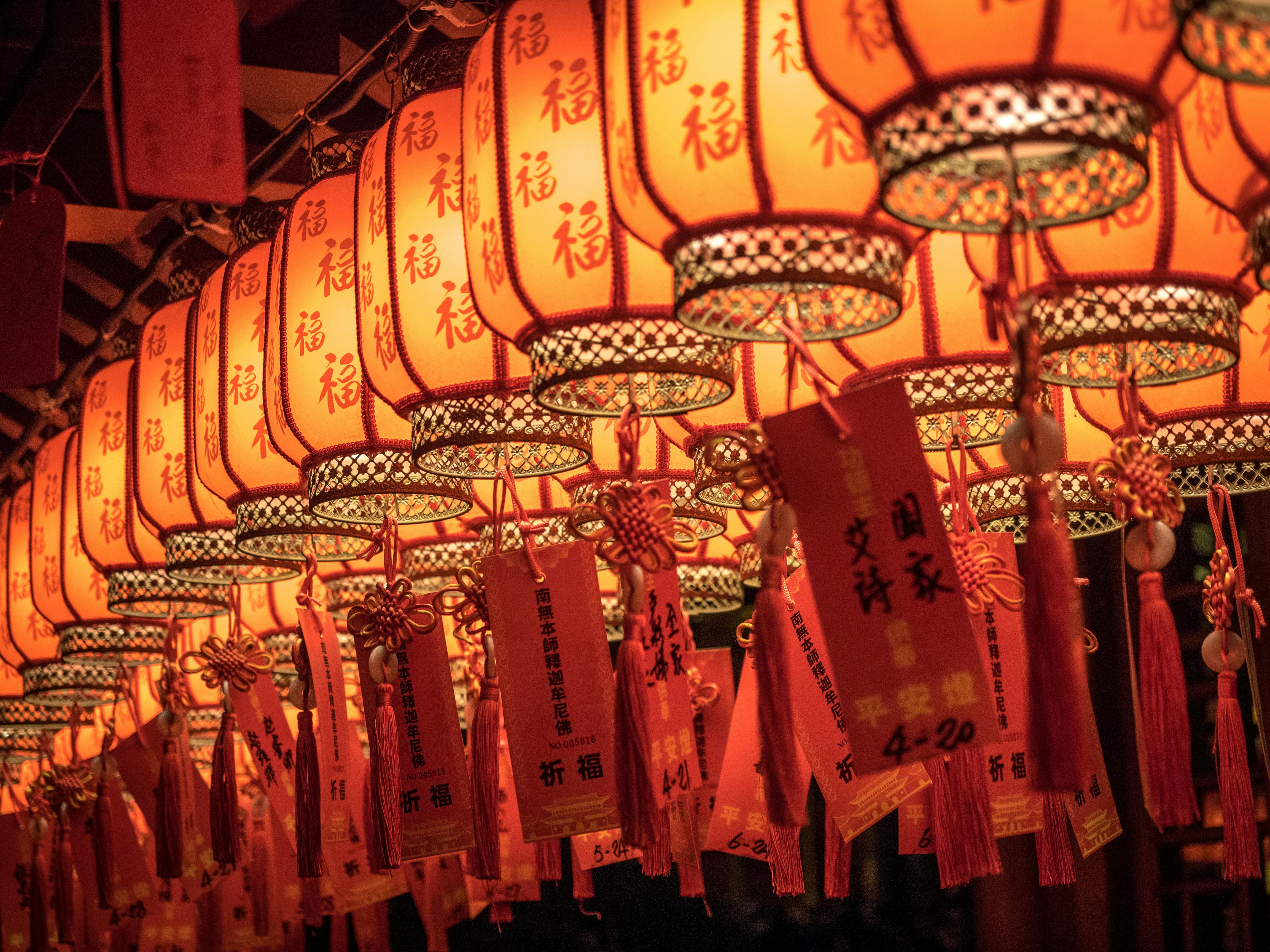 bezplatná Základová fotografie zdarma na téma Asie, asijský festival, červené lucerny Základová fotografie