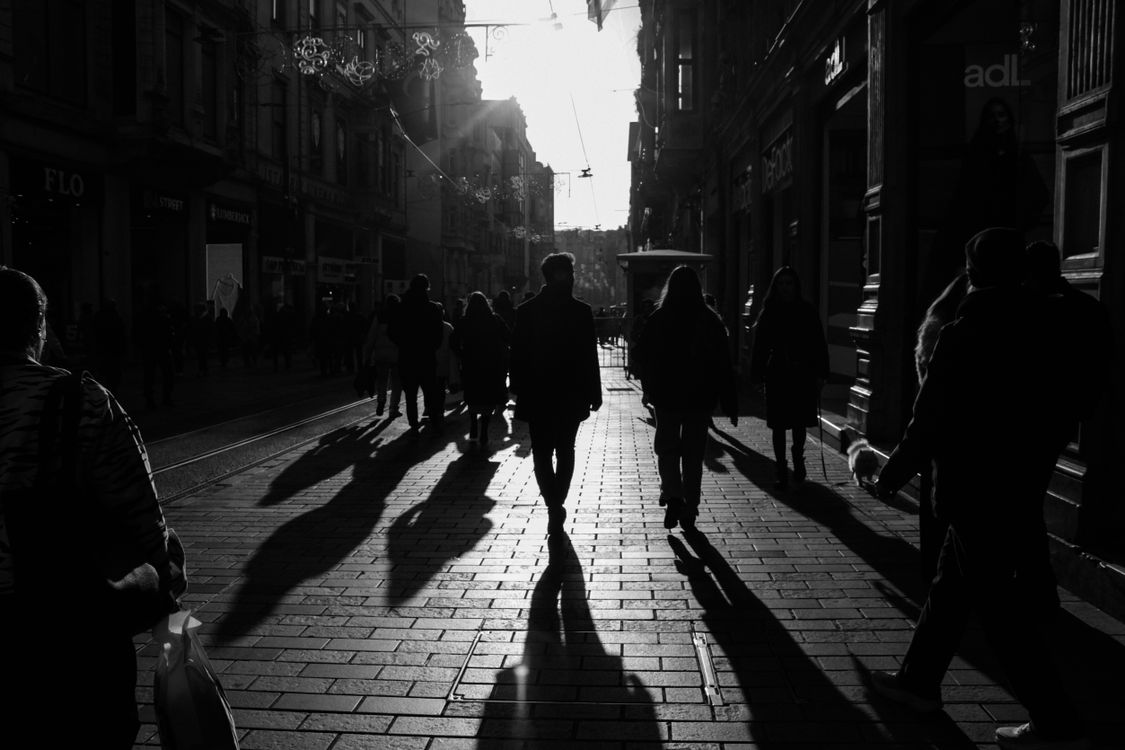 Silhouette of People Walking on Istiklal Street at Sunset · Free Stock ...