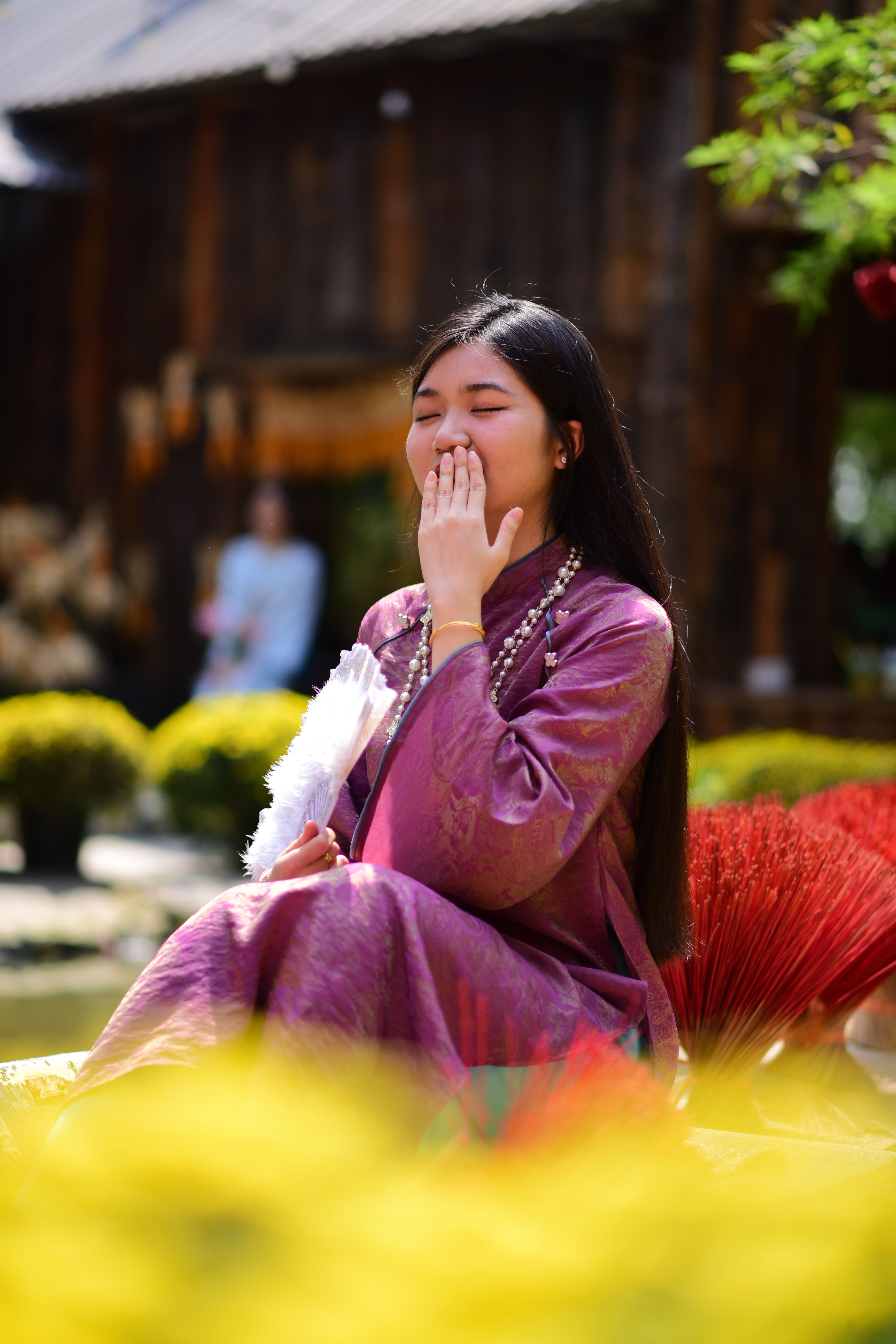 Young Woman in Traditional Attire Outdoors · Free Stock Photo