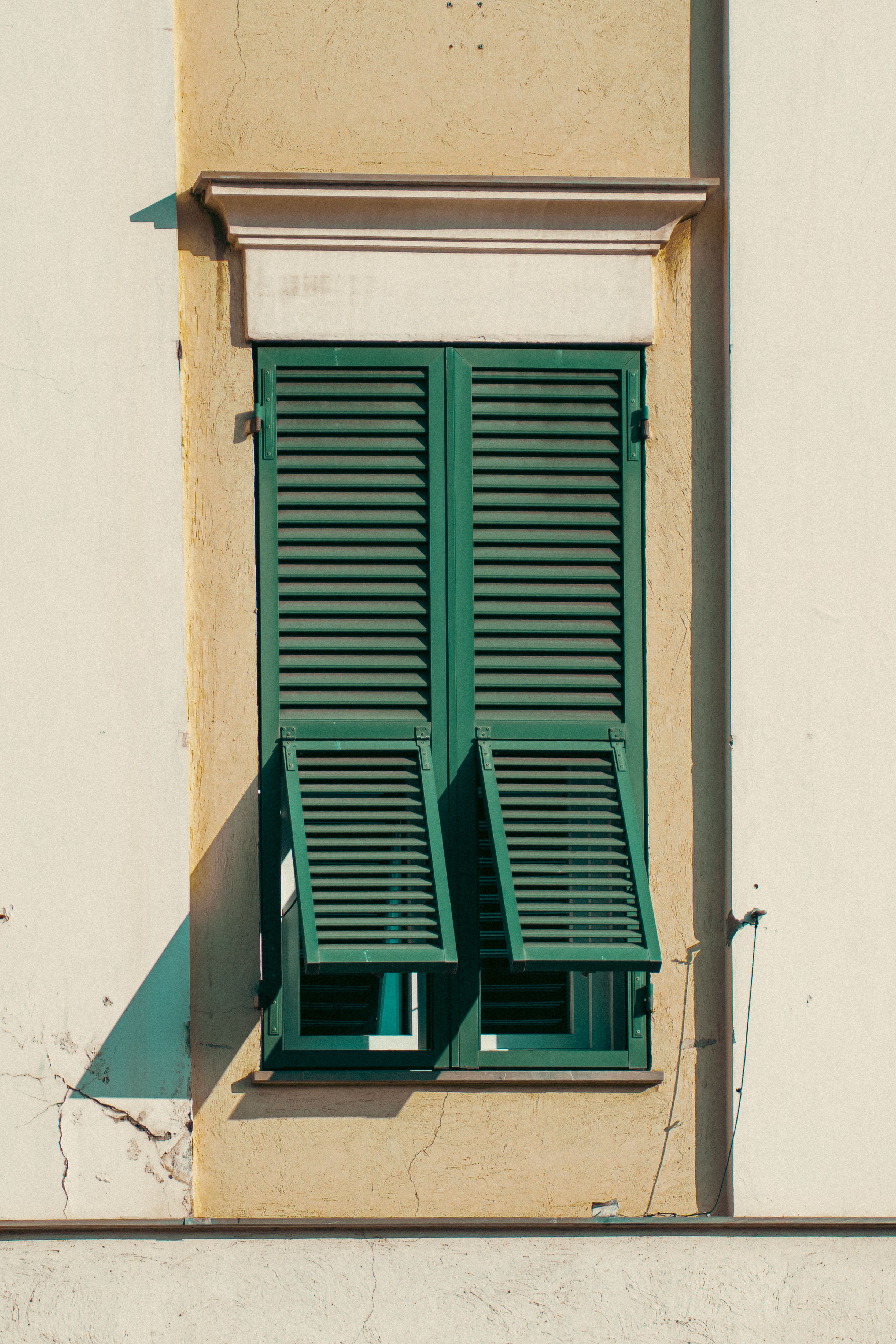 Traditional Italian Window with Green Shutters · Free Stock Photo