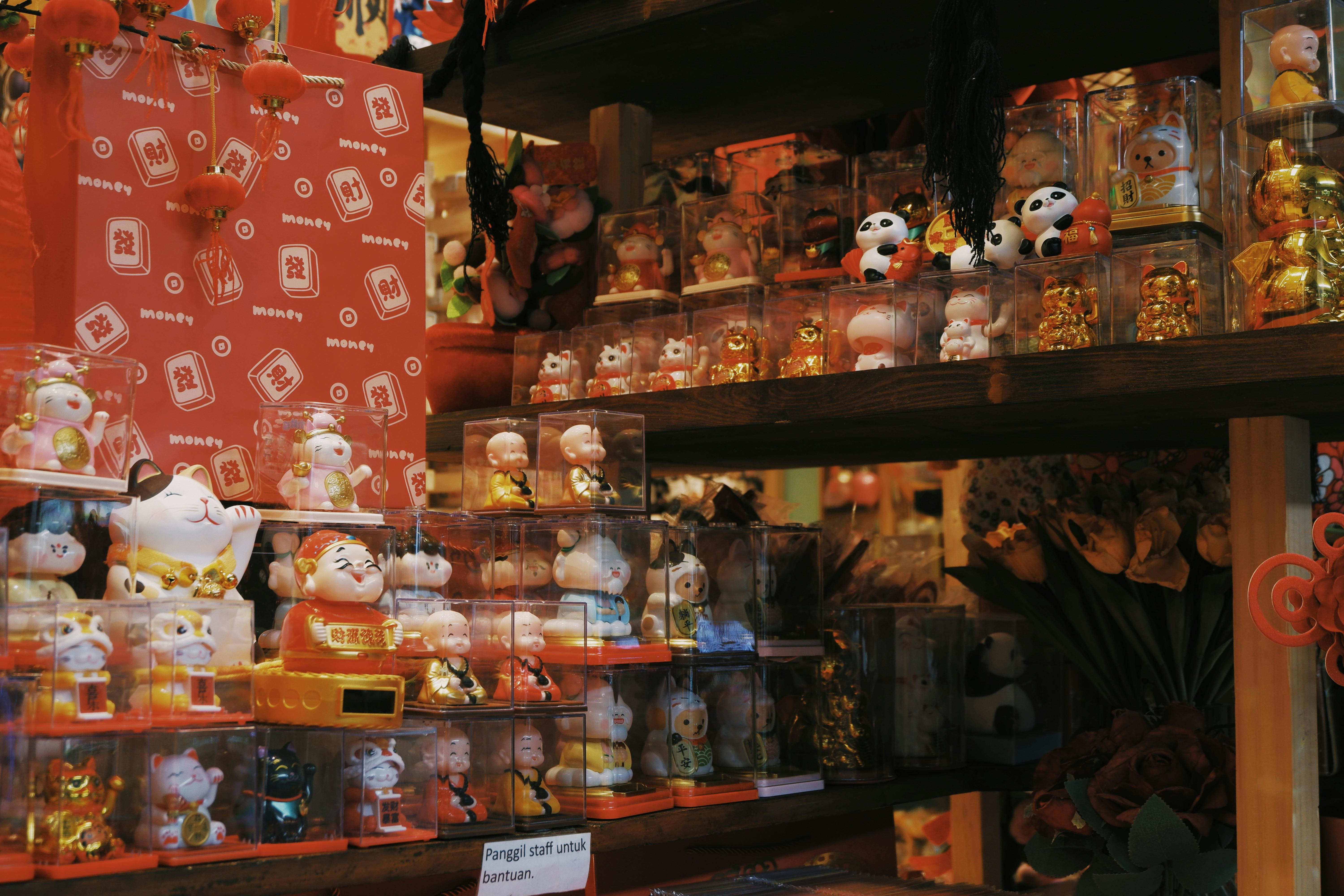 display case collectible figurines shelf