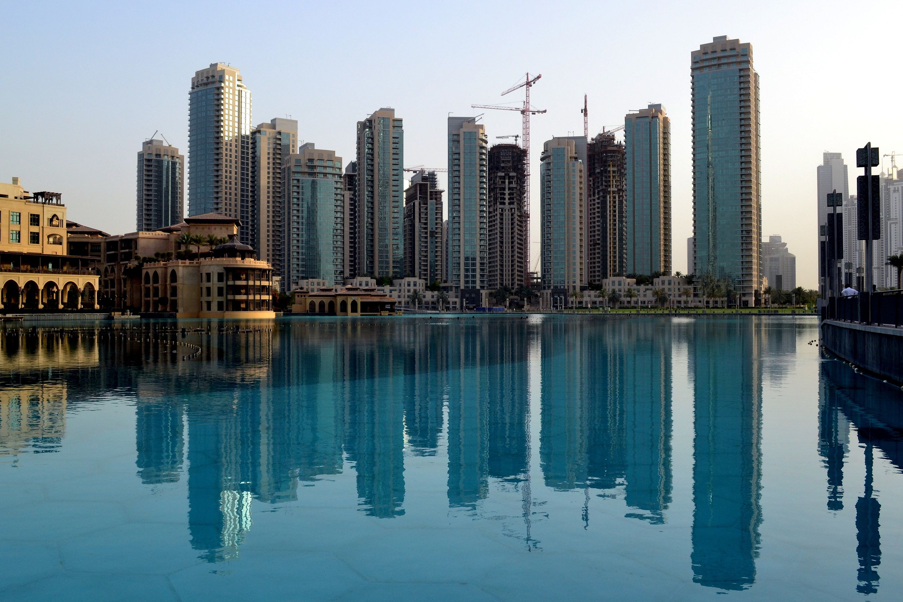 Dubai Skyline with Modern Skyscrapers and Reflection