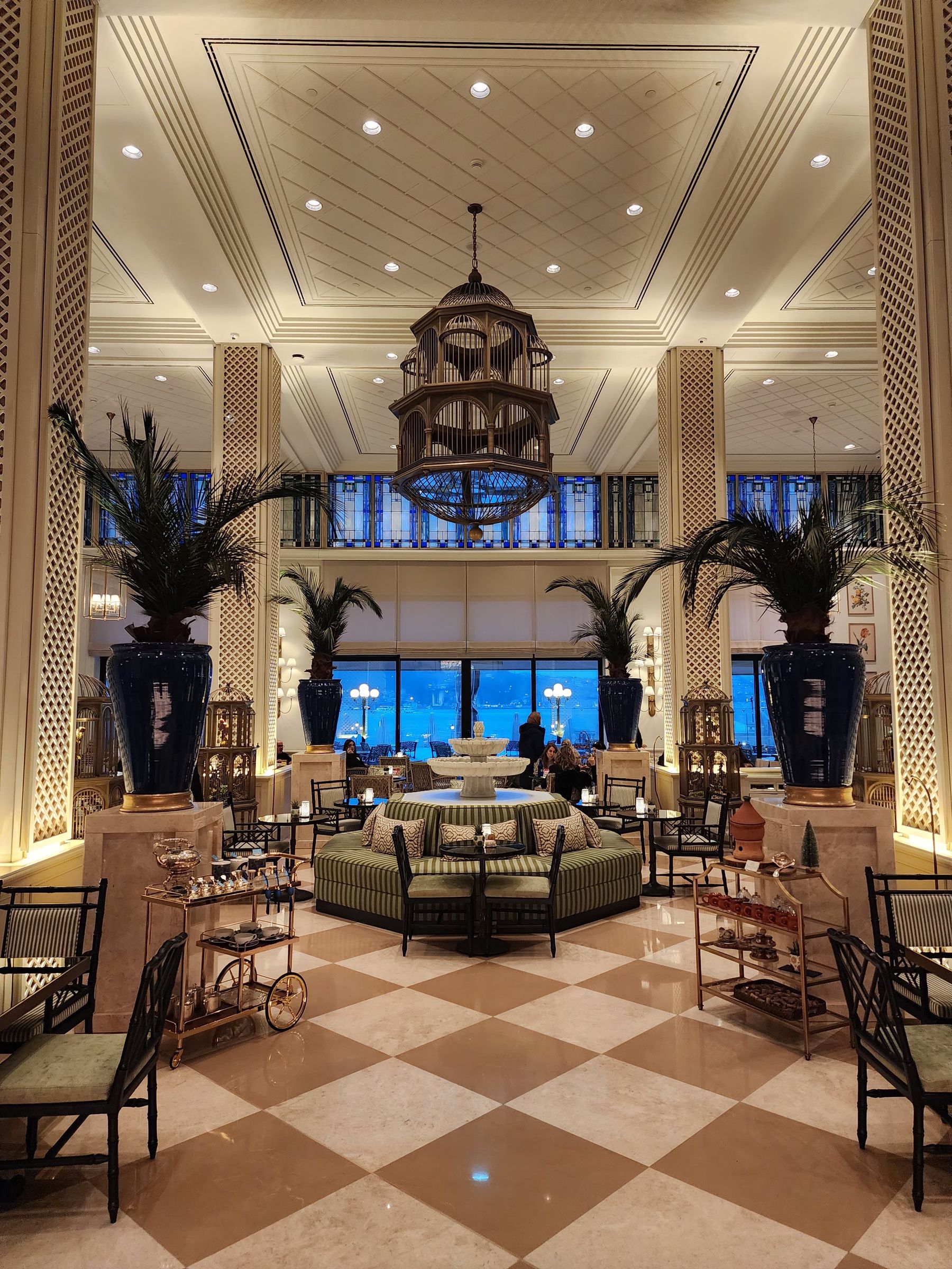 Elegant luxury hotel lobby in Istanbul