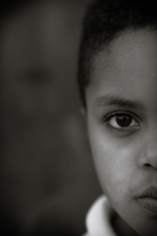 Free stock photo of artisticphotography, blackandwhiteportrait, childportrait Stock Photo