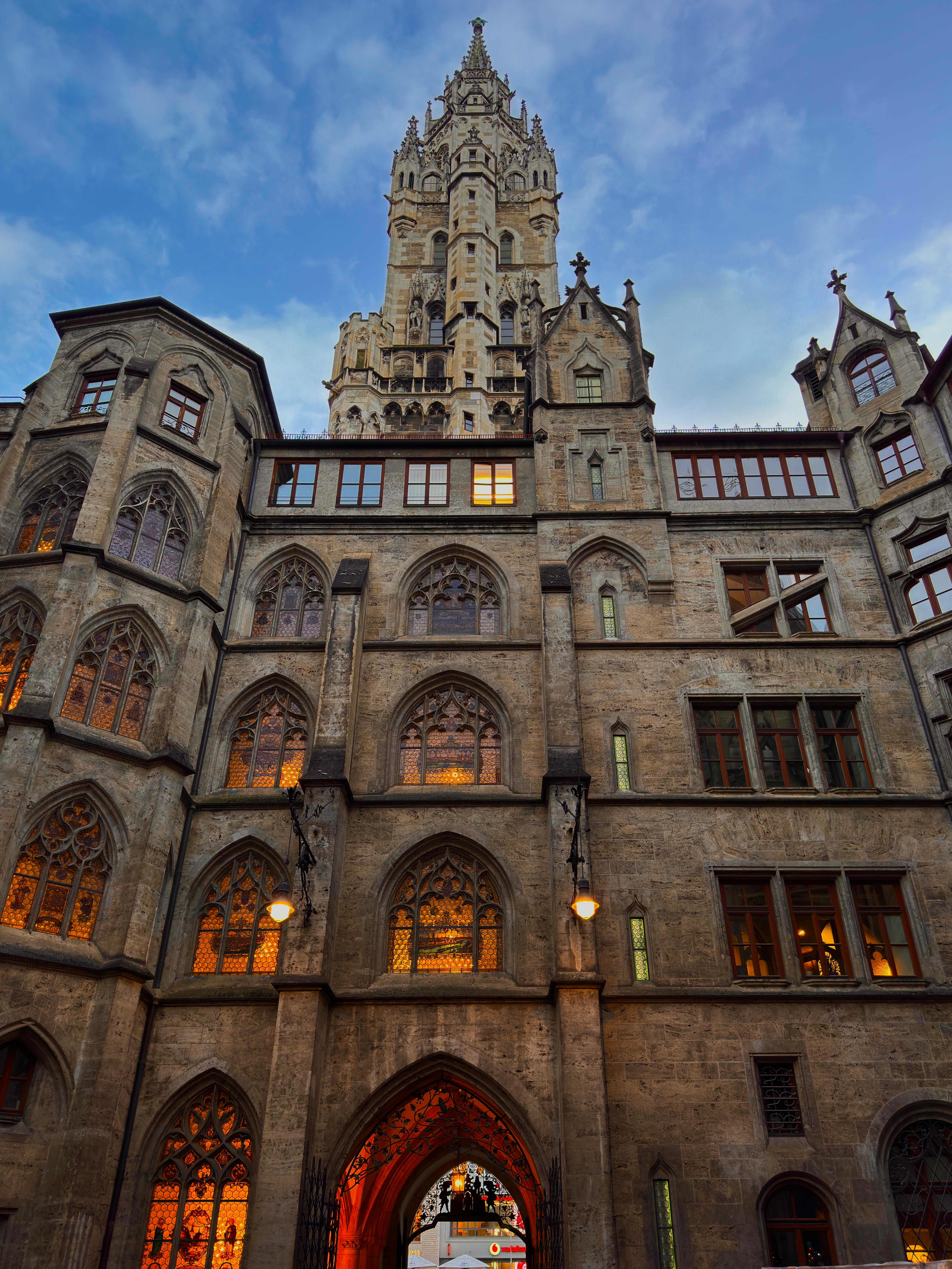 Gothic Architecture of New Town Hall at Dusk