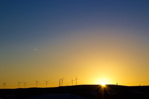 Free Photo of Windmill during Sunset Stock Photo