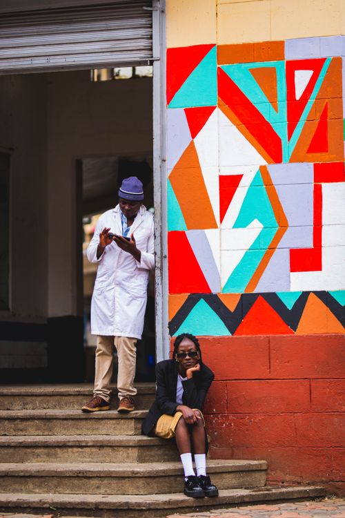 Local Image Colorful Street Scene in Nairobi with Locals · Free Stock Photo