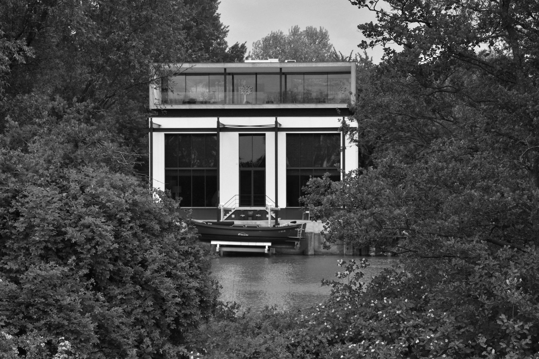 Waterfront residence with boat and dock