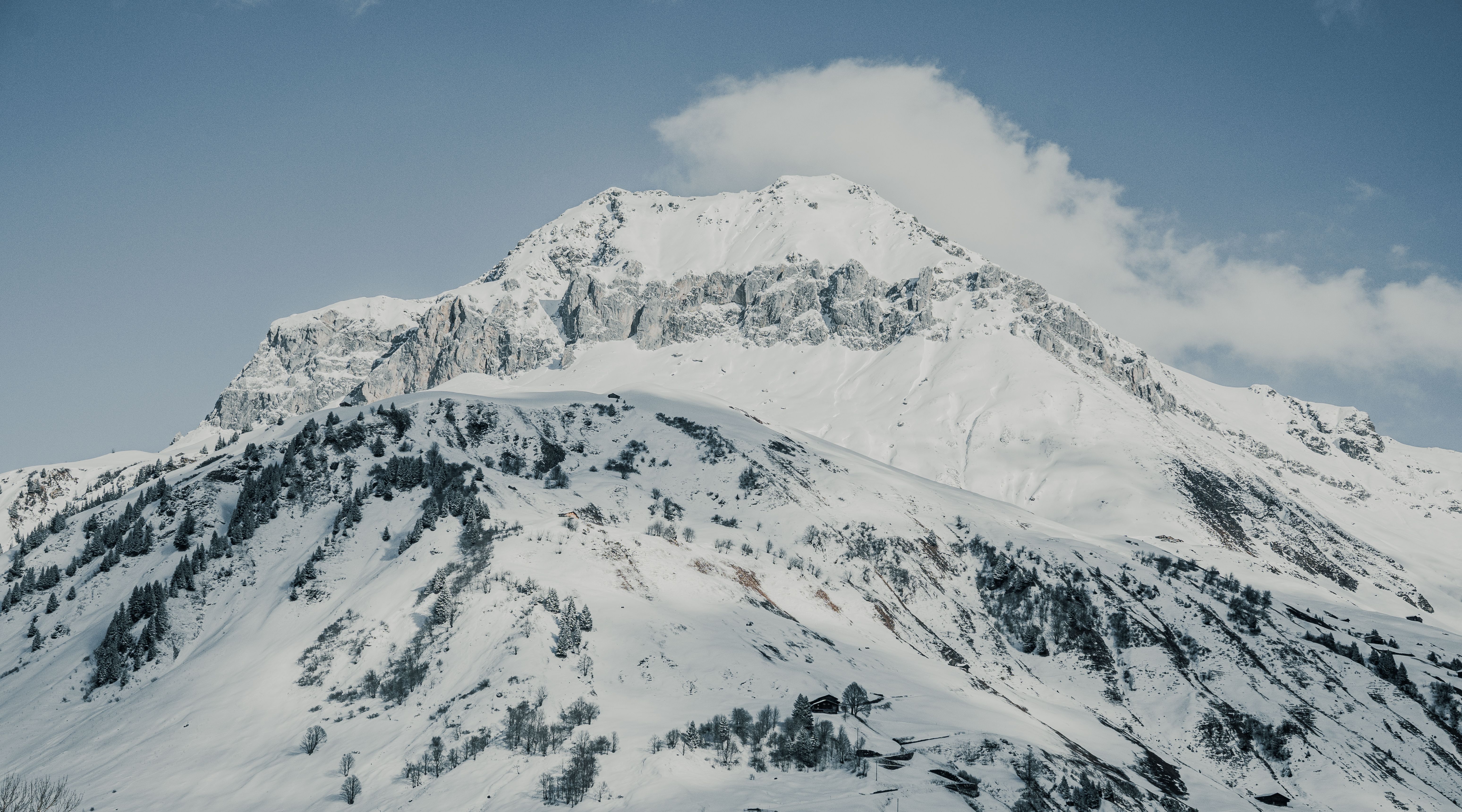 Snow-Capped Mountain Under Clear Blue Sky · Free Stock Photo