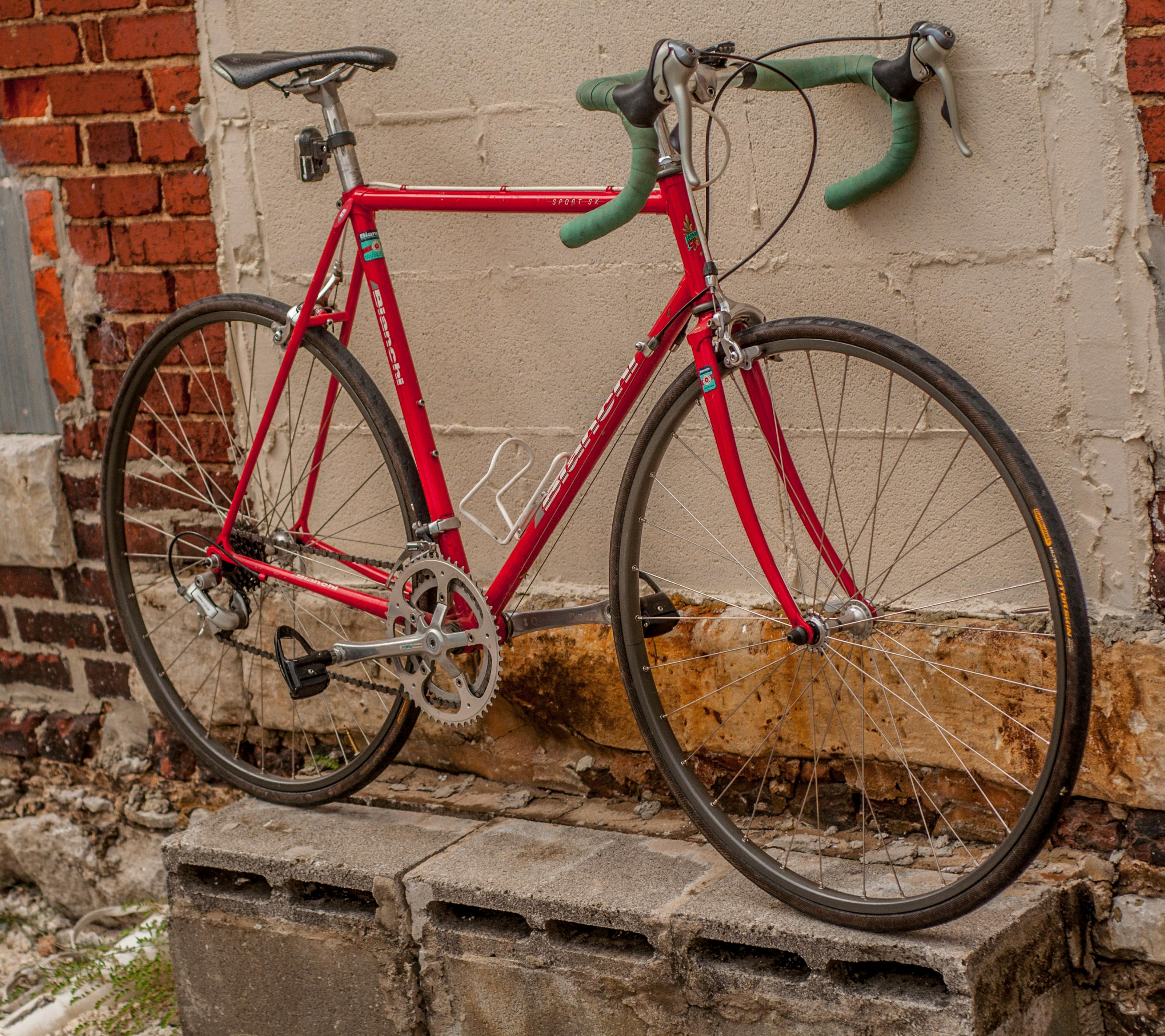 bianchi red bike