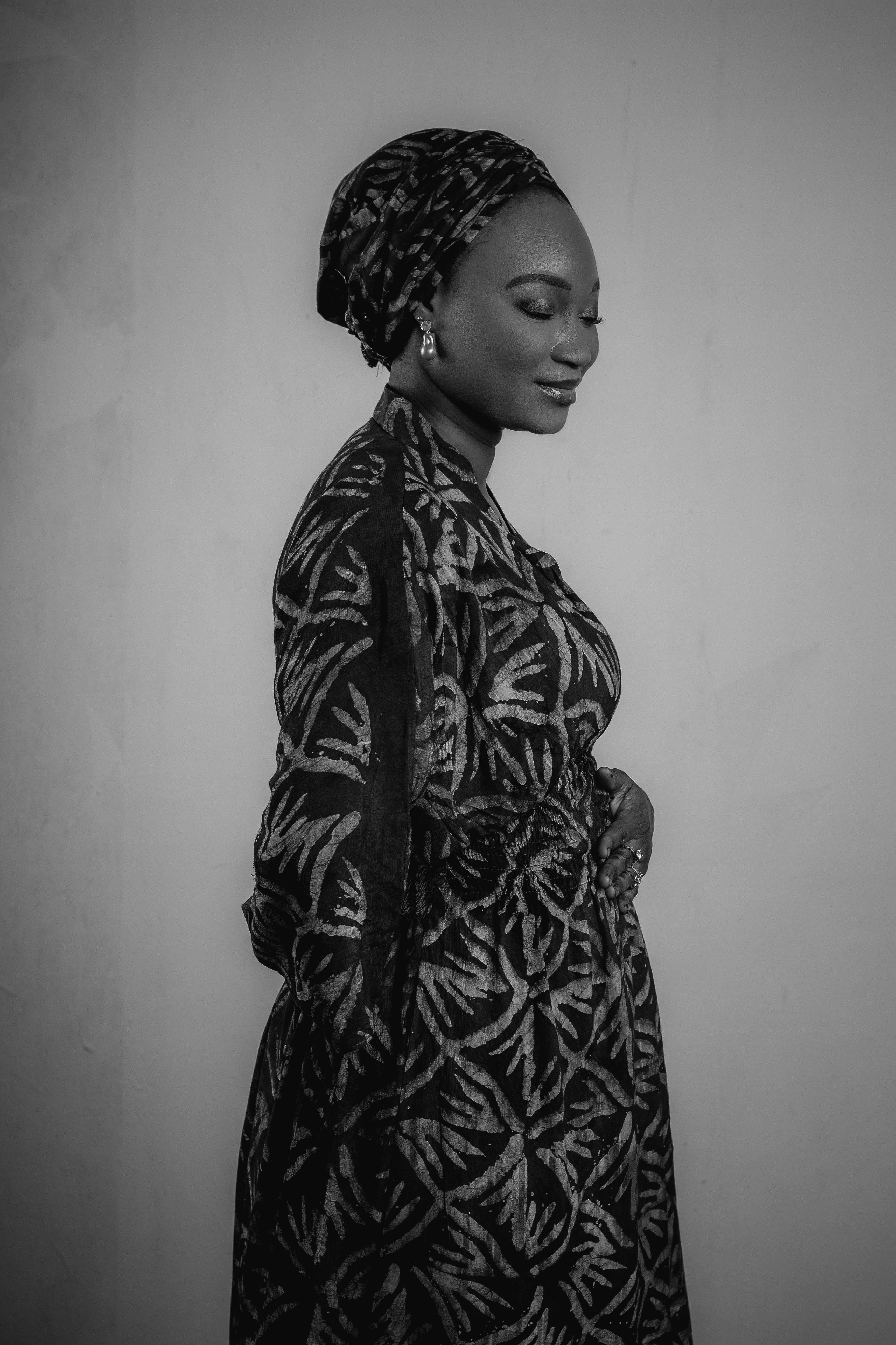 Elegant Black and White Portrait of Woman in Traditional Dress · Free ...