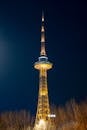 Illuminated Harbin TV Tower at Night